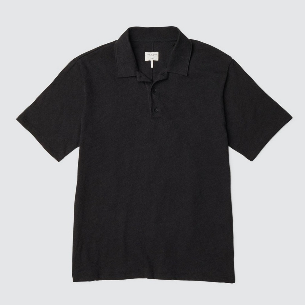 rag & bone Classic Flame Black Polo Shirt